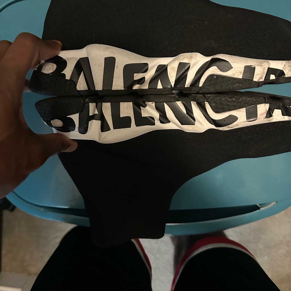 Balenciaga Black and White Logo Sneakers